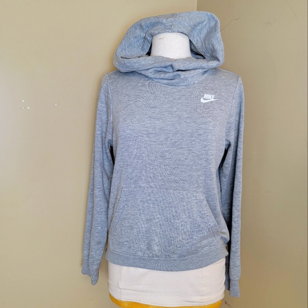 Nike XS gray woman's sweater hoodie. Long neck.